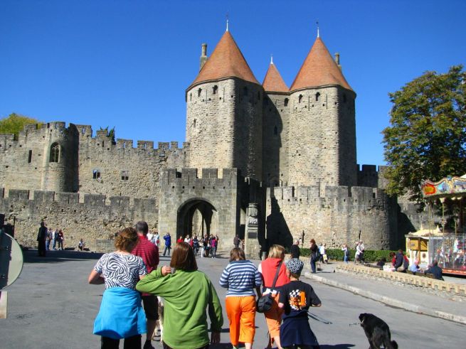 Puerta de la ciudad medieval Carcassone